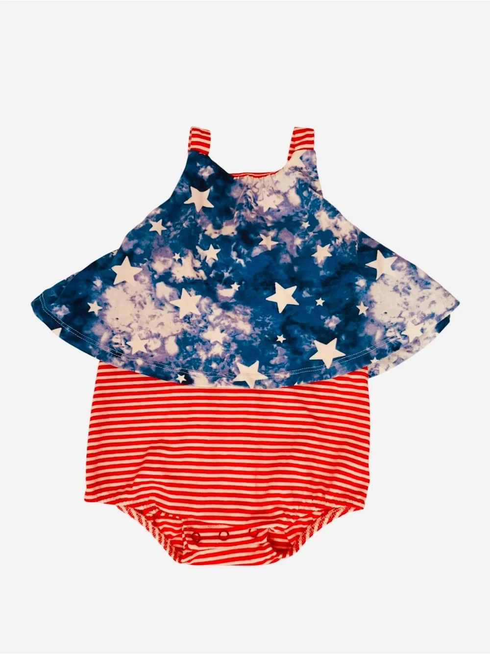 Cat & Jack Red & Blue Star Stripe One-Piece 12M